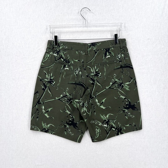 RAG AND BONE Perry Shorts Mens 30 Army Floral Print Green Casual Hawaiian NEW - Picture 5 of 16